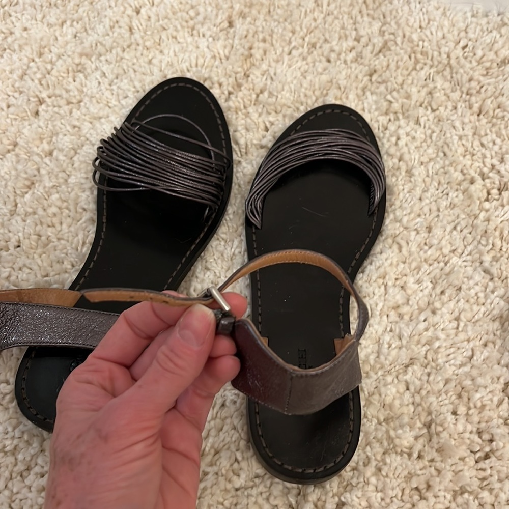 Coach silver sandals, worn once. - Picture 2 of 5